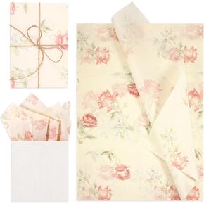 30pcs Rose Tissue Paper, 14x20 Inch Packaging Tissue Paper Gift Wrap Paper Retro Rose Tissue Paper Sheets for Gift Bag Packaging Wedding Birthday Party