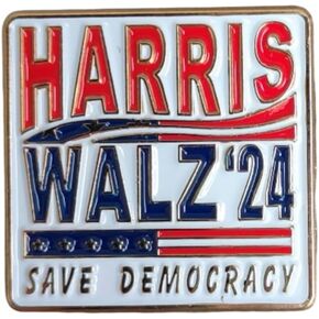 Kamala Harris Tim Walz 2024 Pin Badge Brooch for President USA Flag Memorabilia Not Going Back