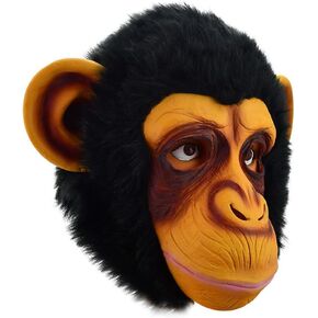 Realistic Monkey Mask Adult Funny Chimpanzee Mask Gorilla Mask Costume Halloween Animal Head Mask