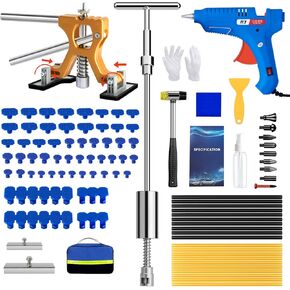 Complete Paintless Auto Dent Removal Tools Set, Glue Puller Tabs Dent Puller Kit for Auto Dent Removal, Door Dings and Hail Damage，Tool Kit for Automobile Body, Washing Machine, Refrigerator