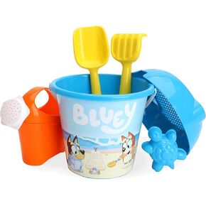 Toyland® Bluey & Bingo 6 Piece Bucket & Spade Set with Watering Can - Sand & Water Play - Beach Toys