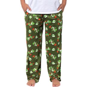 Yoshi Pajama Pants Nintendo Super Mario Men's Yoshi Egg Drawstring Elastic Waistband Lounge Sleep Pajama Pants