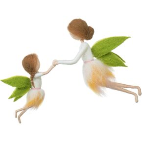 Green Wing Fairy Needle Felting Kit Mom 6INCH Kid 4INCH Friendly Instruction DIY Craft Kit for Beginners