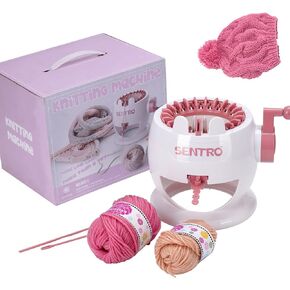Knitting Machine, Knitting Machine 48 Needles with Row Counter, Adult/Child Intelligent Circular Knitting Machine, Knitting Board Rotary Double Knitting Machine kit(48H)