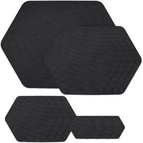 GYGYL Down Jacket Repair Patches, Self-Adhesive Waterproof Nylon Repair Patches for Jackets, Tents, Outdoor Gear and Technical Fabrics, Hex Shapes-16Pcs, Dark Gray