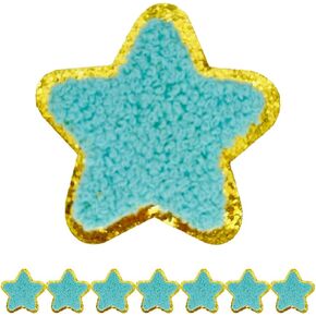 8 PCS 2.3 inch Star Chenille Patches, Self Adhesive Patches for Clothing, Embroidered Patches for Bags,Iron on Patches for Hats, Patches for Backpacks, Patches for Jeans.(Yellow)