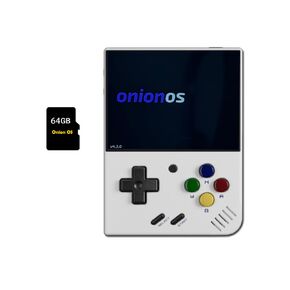 Marryoo MIYOO Mini Plus Onion OS 64GB TF Card Preinstalled Retro Portable Handheld 3.5inches IPS Screen Game Console Miyoo Mini+ Console Compatible with OnionOS System (Gray 64GB)
