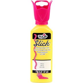 TULIP Dimensional Fabric Paint 65002 Dfpt 1.25Oz Slick Yellow, 1.25 Fl Oz (Pack of 1), As Detailed