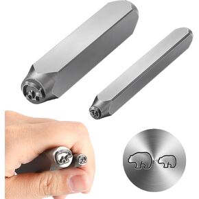 Zonon 2 Pcs Metal Punch Stamp 6mm and 3mm Metal Stamps Tools Key Kit for Key Jewelry Craft Punching(Cross)