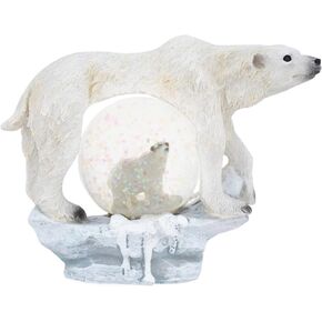 Elanze Designs Protective Black Bear and Cub Magical Whimsical Tabletop Dresser Nightstand Figurine Miniature 45MM Sturdy Polyresin Glitter Water Snow Globe Decoration