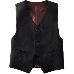 Boy's 3 Buttons Solid Color Formal Vest