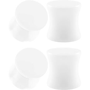 BIG GAUGES 2 Pairs Solid Acrylic Double Flared Saddle Piercing Jewelry Ear Stretcher Flesh Earring Lobe Plugs in Kuwait