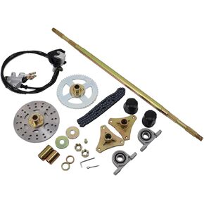 740mm/29'' ATV Rear Axle Assembly Kit Shaft Hub Chain Brake compatible with Buggy Go Kart Golf UTV ATV Accessories