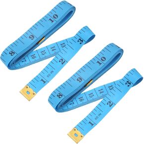 uxcell 2pcs 1.5M 4.92Ft 60" Tailor Seamstress Soft Plastic Flexible Ruler Tape Measure Blue