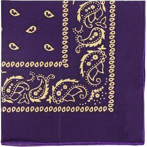 Motique Accessories Paisley Bandana with Gold -Purple