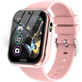 Smart Watch for Kids Suitable for Boys and Girls 4-12 Years with 19 Games Camera Video Music Alarm Clock Audiobook Learn Card Calculator Educational Kids Smartwatch Toys Birthday Idea(Blue)