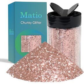 Matio Fine Glitter, 7.76oz/220g Mermaid White Glitter Craft Glitter Powder 1/64" Metallic Flakes Chips Iridescent Sequins Glitter for Epoxy Resin, DIY Tumblers Body Nail Arts, Candle, Festival Decor