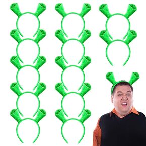 12 Pieces Green Ears Headbands,Ogre Ears Headband,Halloween Cute Hair Band for Adults,Kids Theme Party,Costume Cosplay Decoration