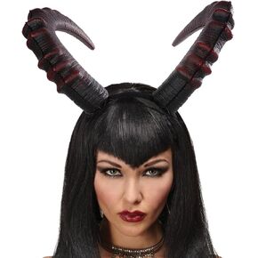 L'VOW Red Demon Horns Headband Devil Horn Cosplay Headpiece Halloween Evil Headdress Headwear