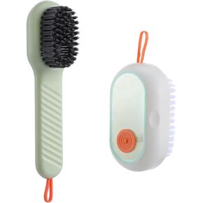 2Pcs Multifunctional Shoe Brush with Soap Dispenser Liquid Adding Soft Fur Cleaning Brush Liquid Laundry Brush Scrub Brushes for Cleaning for Home Washing Bathroom Kitchen Shoe Cloth