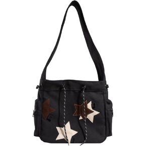 Cute Star Messenger Bag, Y2k Crossbody Bag, Kawaii Purse Canvas Crossbody, Aesthetic Shouder Bag For Women
