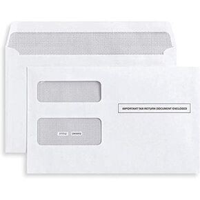 50 1099 Tax envelopes, Designed for 1099 Misc, 1099-R & DIV and INT Laser Forms, 5 5/8 Inch x 9 Inch, Gummed Flap, 50 Envelopes