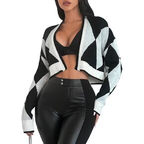 WDIRARA Women's Open Front Drop Shoulder Open Front Long Sleeve Duster Casual Cardigan