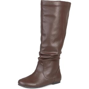 Journee Collection Womens Regular Sized and Wide-Calf Mid-Calf Slouch Riding Boots Black, 10 Wide Calf US