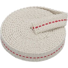 PATIKIL 1/4" Wide 33 Feet 100% Cotton Flat Wick, Oil Lamp Wicks with Red Stitch for Kerosene Lamp Lantern Oil Burner