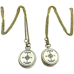 THOR INSTRUMENTS Your Tubbo Brass Compass Necklace Pair - Love Pendent Compass - Your Tubbo Compass Locket