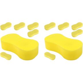 LOGOFUN 12 Pcs Car Wash Sponge Cartoon Bone Shaped All Purpose Sponges Easy Grip Thick Foam Scrubber for Kitchen Bathroom Household Cleaning Supplies - S