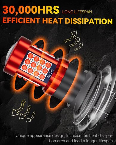3156 3157 لمبة LED حمراء لمصابيح الفرامل الخلفية، 4114 3057 4157 3457 4057 لمبات LED 3030 SMD مع جهاز عرض عالي الدقة، ضوء خلفي للفرامل الخلفية للدراجات النارية والسيارات والشاحنات، حزمة من 2 in Saudi Arabia