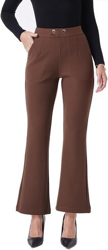 heipeiwa Women's Dress Pants Bootcut High Waist Pull on Comfort Work Business Casual Slacks Pant in Saudi Arabia