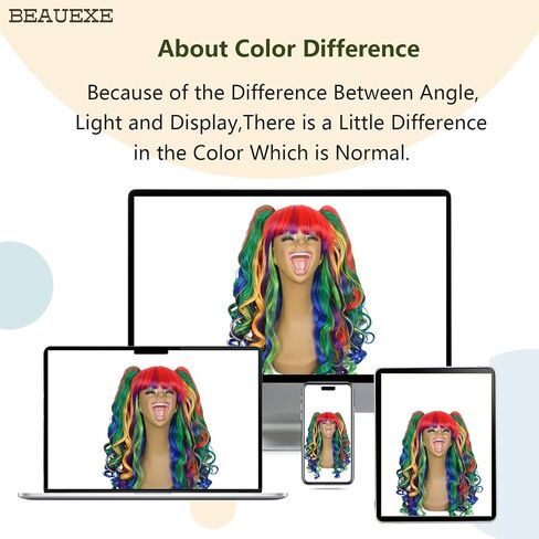 Long Curly Wig with 2 Removable Ponytails Red Lolita Cosplay Pigtail Wig Women Girls Halloween Party Colored Wigs, 1.0 Count in Saudi Arabia