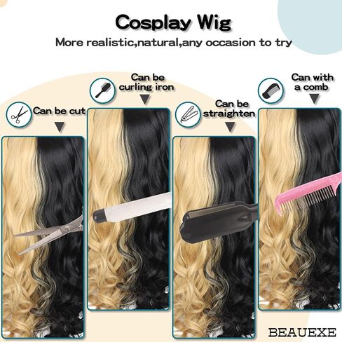 Long Curly Wig with 2 Removable Ponytails Red Lolita Cosplay Pigtail Wig Women Girls Halloween Party Colored Wigs, 1.0 Count in Saudi Arabia