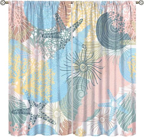 الصبي نافذة الستائر الغواصة نافذة الستائر اليخت نافذة العلاجات تحت الماء العالم واحة الستائر الحرارية للأطفال الفتيات طفل المراهقين غرفة النوم ديكور مجموعة 2 لوحات، 42x45 بوصة in Kuwait