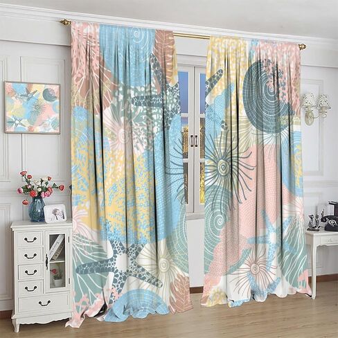 الصبي نافذة الستائر الغواصة نافذة الستائر اليخت نافذة العلاجات تحت الماء العالم واحة الستائر الحرارية للأطفال الفتيات طفل المراهقين غرفة النوم ديكور مجموعة 2 لوحات، 42x45 بوصة in Kuwait