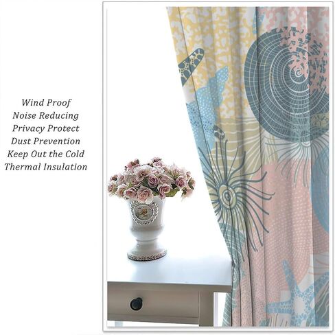 الصبي نافذة الستائر الغواصة نافذة الستائر اليخت نافذة العلاجات تحت الماء العالم واحة الستائر الحرارية للأطفال الفتيات طفل المراهقين غرفة النوم ديكور مجموعة 2 لوحات، 42x45 بوصة in Kuwait