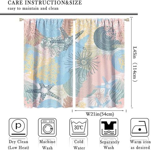 الصبي نافذة الستائر الغواصة نافذة الستائر اليخت نافذة العلاجات تحت الماء العالم واحة الستائر الحرارية للأطفال الفتيات طفل المراهقين غرفة النوم ديكور مجموعة 2 لوحات، 42x45 بوصة in Kuwait