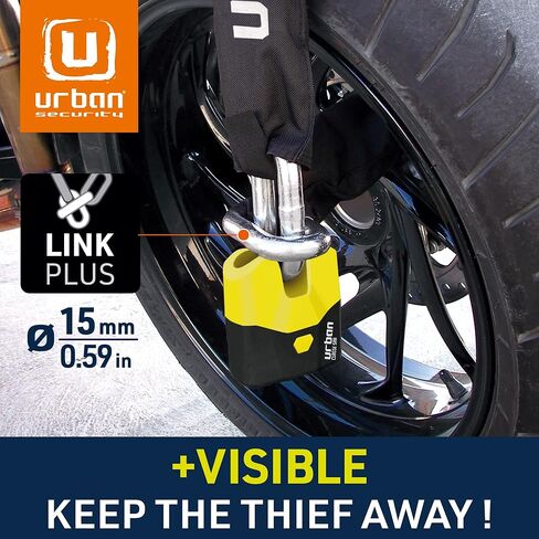 Urban Security U8K100 Motorcycle Chain Lock High Security Chain Lock Motorcycle Anti Theft Heavy Duty Motorcycle Lock, Cut Proof Chain and Cut Resistant Padlock, Cycle Lock Chain SRA Approved, 100cm in Saudi Arabia