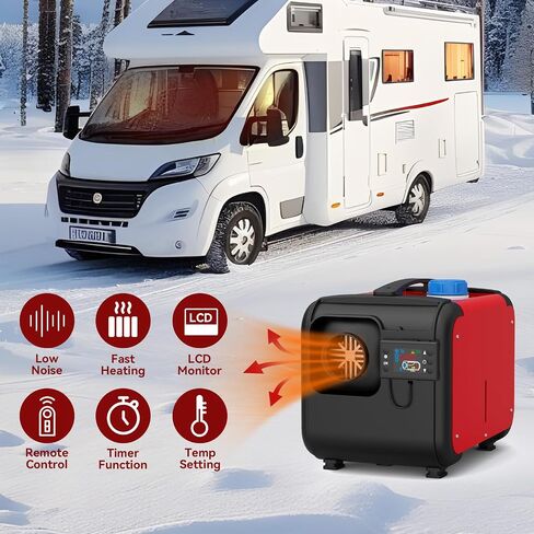 8KW Diesel Heater All in One, Portable Diesel Heater with Remote Control and LCD Display, 12V Diesel Air Heater Fast Heating and Low Noise, Parking Heater for RV Truck Camper Van Boat Tent and Indoor in Saudi Arabia