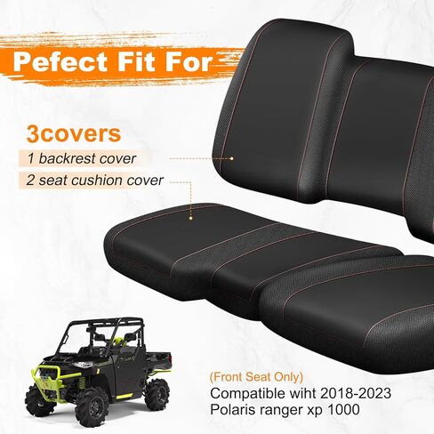 UTV Seat Cover for Polaris Ranger 1000 2020-2025/Polaris Ranger XP 1000 2017-2021, Split Bench Seat Covers Heavy Duty 1680D Waterproof UTV Seat Cover Set(3 PCS) in Kuwait