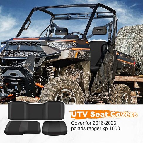 UTV Seat Cover for Polaris Ranger 1000 2020-2025/Polaris Ranger XP 1000 2017-2021, Split Bench Seat Covers Heavy Duty 1680D Waterproof UTV Seat Cover Set(3 PCS) in Kuwait