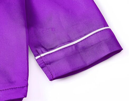 بيجامة تيبيس ساتان للبنات - وردي نيون لطيف حريري بأكمام طويلة وسروال ملابس نوم طقم بيجاما مقاس 6/7-16 in Kuwait