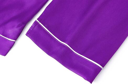 بيجامة تيبيس ساتان للبنات - وردي نيون لطيف حريري بأكمام طويلة وسروال ملابس نوم طقم بيجاما مقاس 6/7-16 in Kuwait