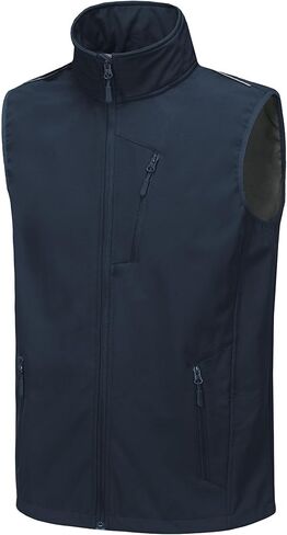 Mens Vests Outerwear Removable Hood Windproof Golf Vests for Men Softshell Sleeveless Jacket Men with 6 Pockets in Saudi Arabia