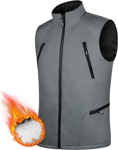 FREE SOLDIER Men's Warm Golf Vest Outerwear Windproof Reversible Puffer Vest Sleeveless Jacket for Casual Hiking Travel in Kuwait