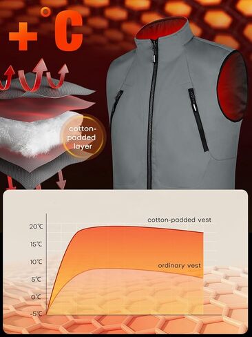 FREE SOLDIER Men's Warm Golf Vest Outerwear Windproof Reversible Puffer Vest Sleeveless Jacket for Casual Hiking Travel in Kuwait