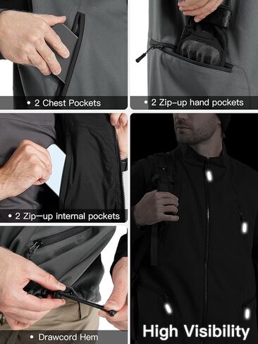 FREE SOLDIER Men's Warm Golf Vest Outerwear Windproof Reversible Puffer Vest Sleeveless Jacket for Casual Hiking Travel in Kuwait