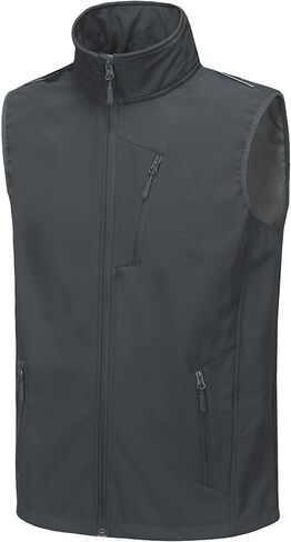 Mens Vests Outerwear Removable Hood Windproof Golf Vests for Men Softshell Sleeveless Jacket Men with 6 Pockets in Saudi Arabia